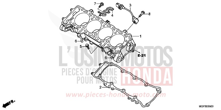 CYLINDRE de CBR1000RR "Fireblade" PEARL SUNBEAM WHITE (NHA66EA) 2012